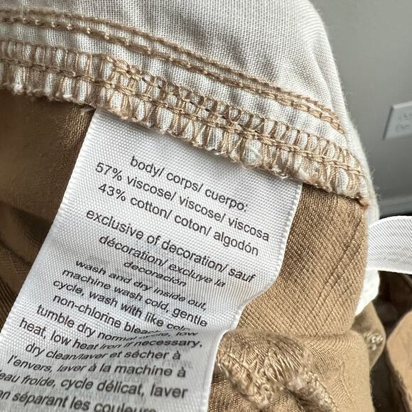 Tommy Hilfiger Tan Two Tone Cargo Pants Women's 32 High Rise Jogger Color Block - Picture 7 of 7